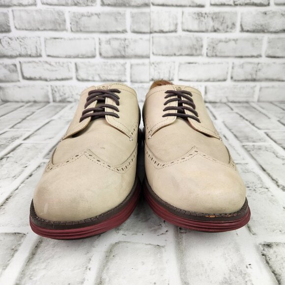 Cole Haan Original Grand Men\'s Size 10.5 Beige Nubuck Wingtip Oxford Casual Shoe main image 7